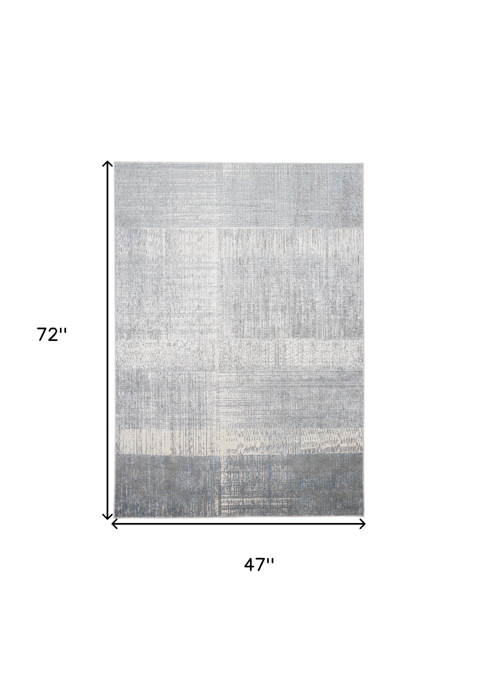 4" X 6" Gray and White Abstract Non Skid Area Rug