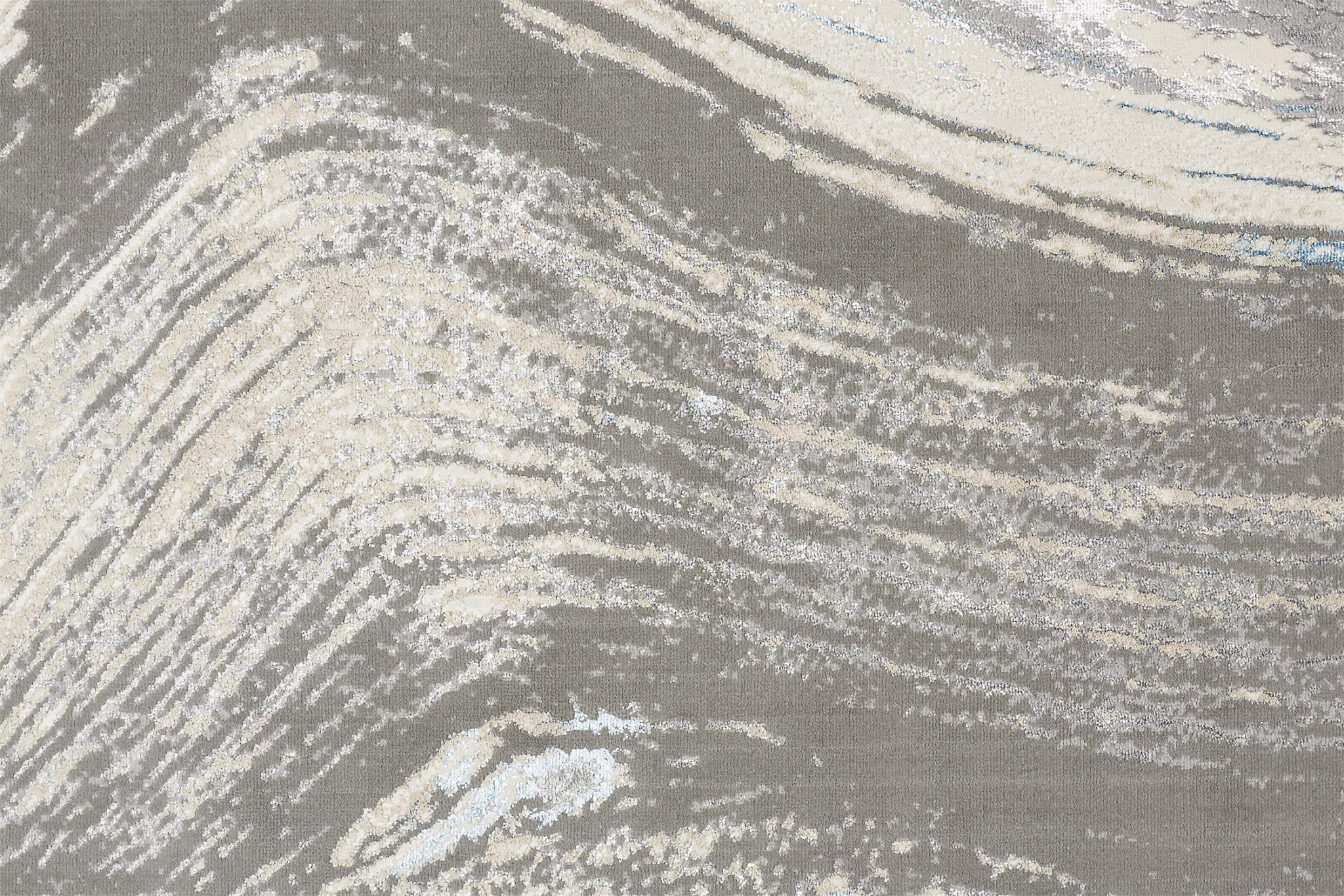 9" X 12" Gray Ivory And Blue Abstract Area Rug