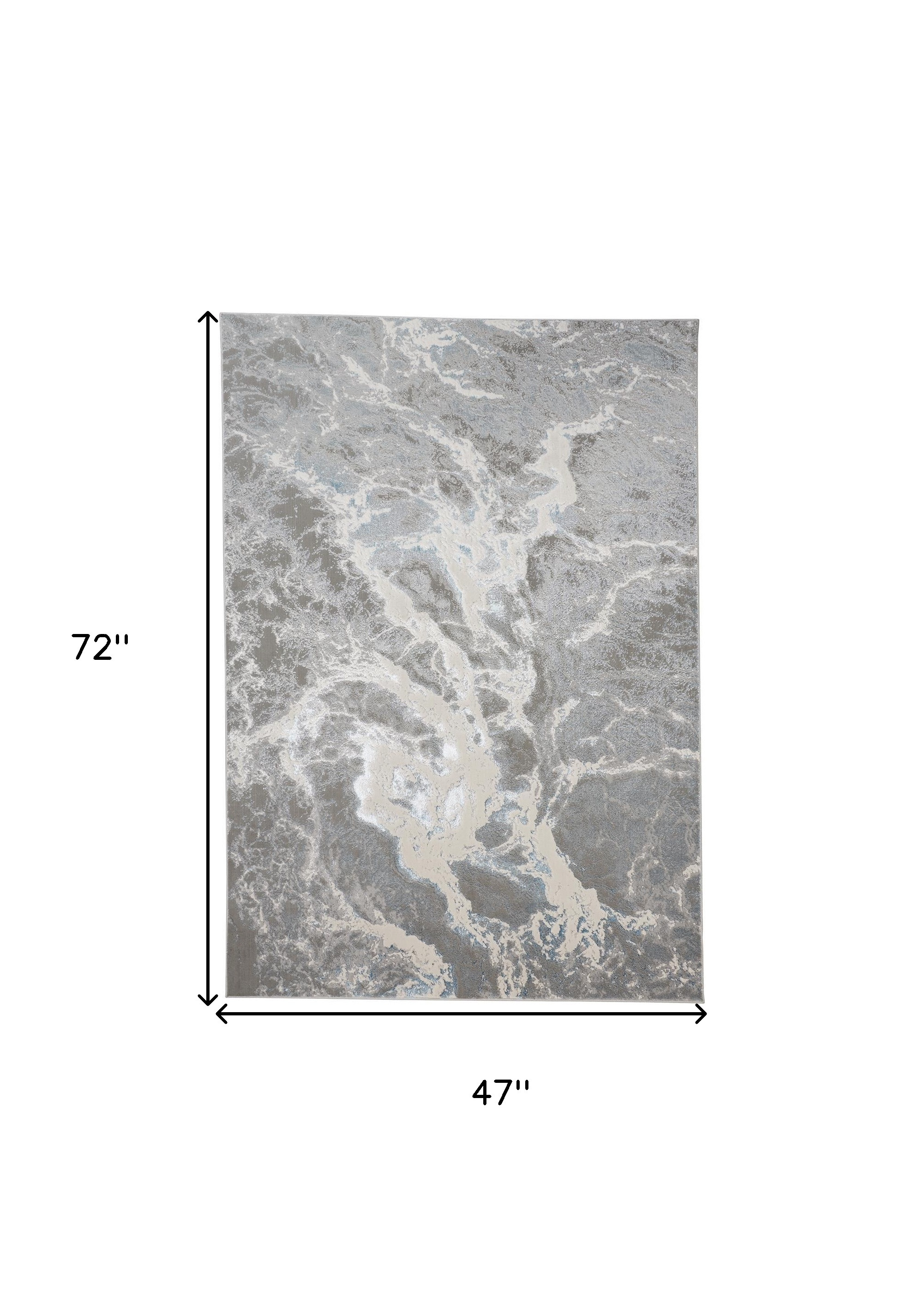 4" X 6" Gray and Ivory Abstract Power Loom Area Rug