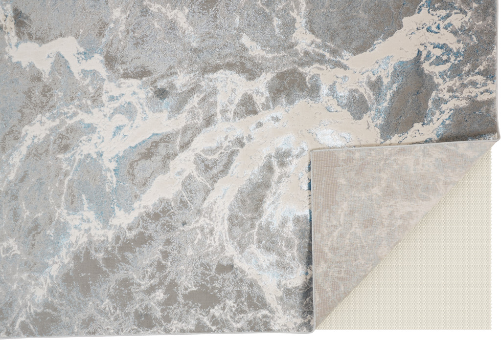 8" X 10" Gray and Ivory Abstract Area Rug