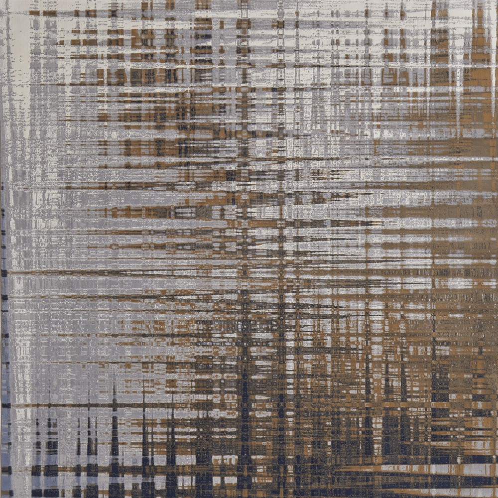 8" X 10" Blue Orange And Gray Abstract Power Loom Area Rug