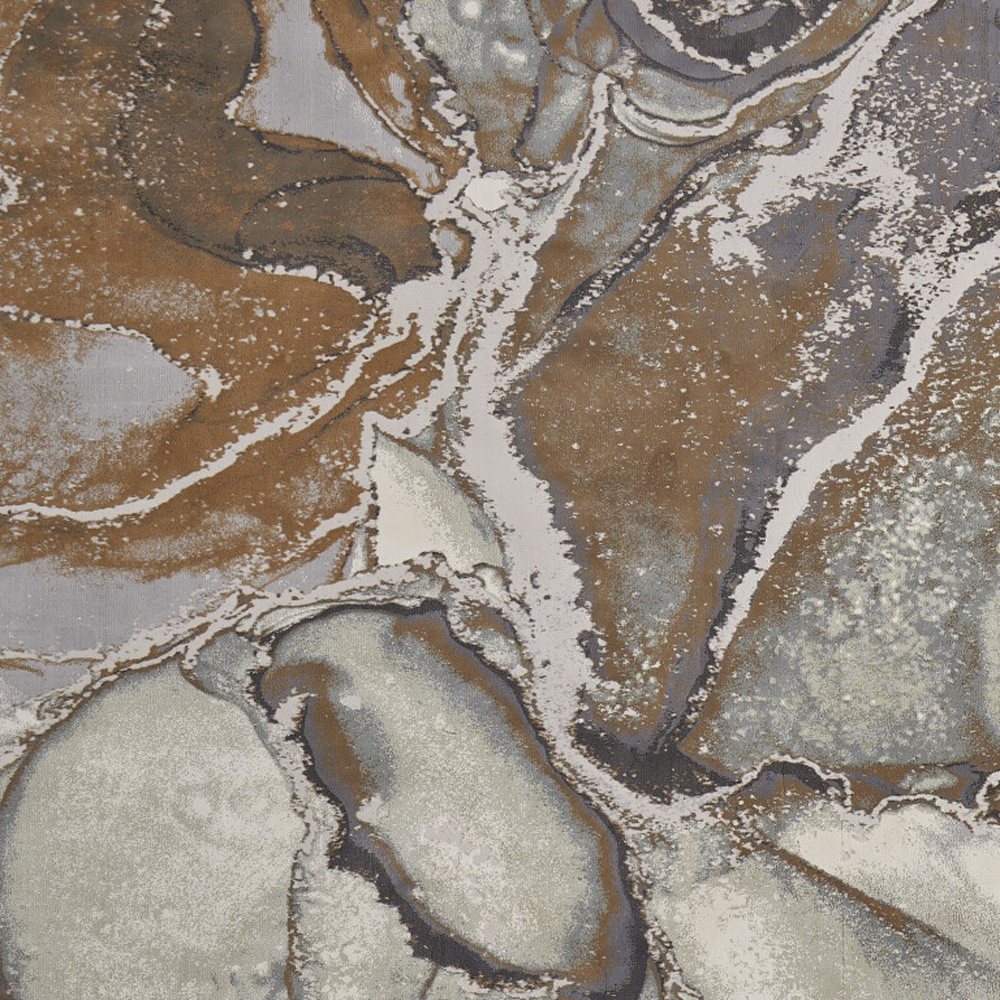 2" X 3" Gray and Brown Marble Power Loom Area Rug