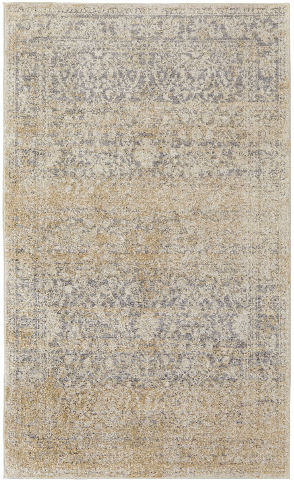 8' X 10' Gray And Ivory Abstract Power Loom Distressed Area Rug-513267-1