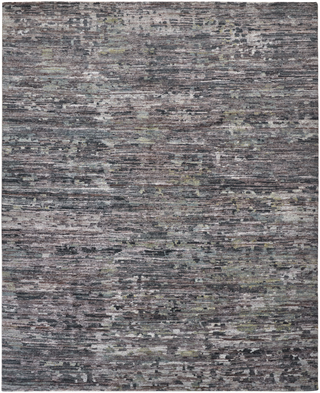 5' X 8' Blue And Gray Wool Abstract Hand Knotted Area Rug-513350-1