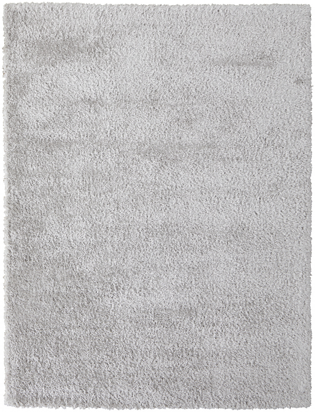 4' X 6' Silver And Gray Shag Power Loom Stain Resistant Area Rug-513434-1