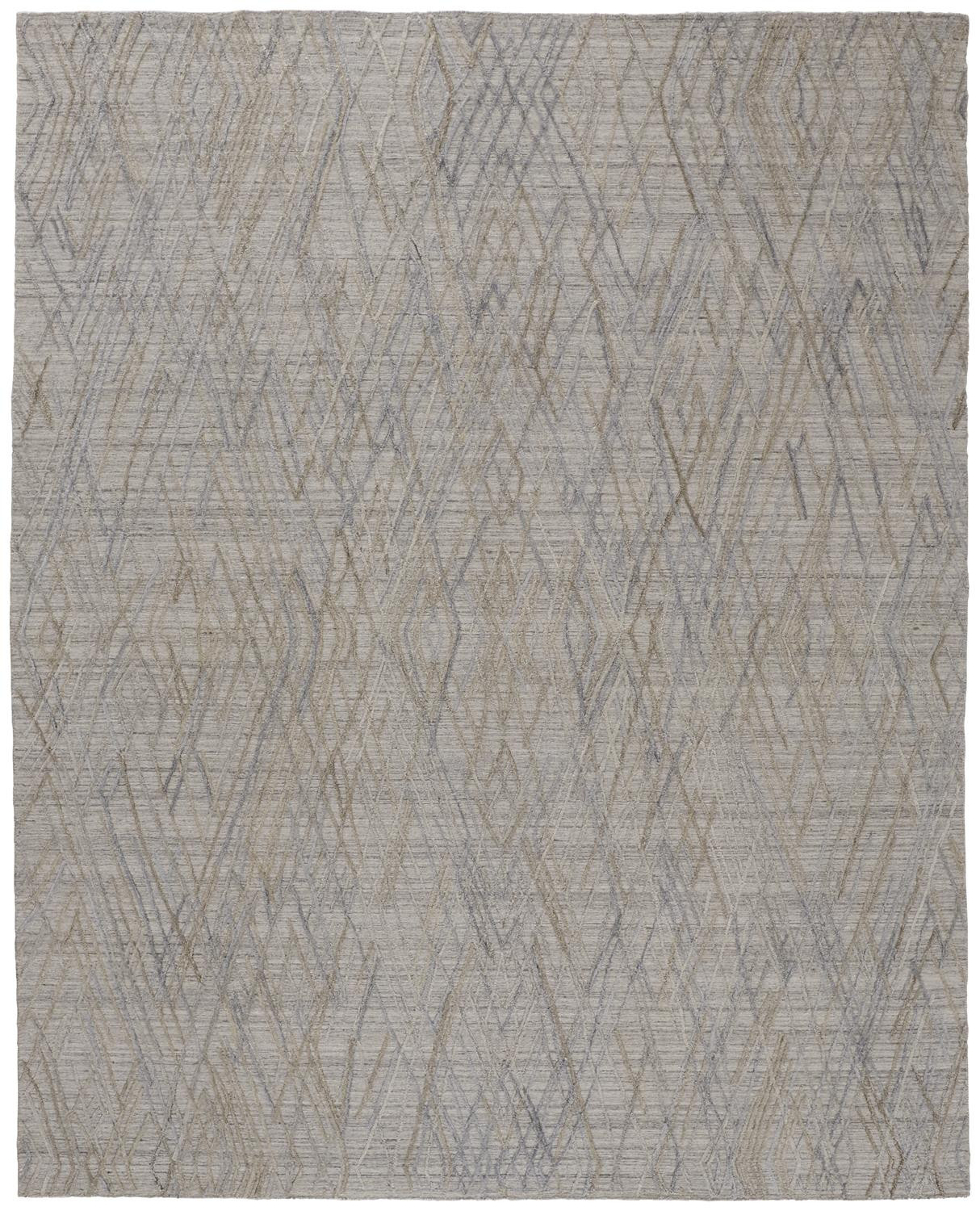 4' X 6' Gray And Blue Abstract Hand Woven Area Rug-513544-1