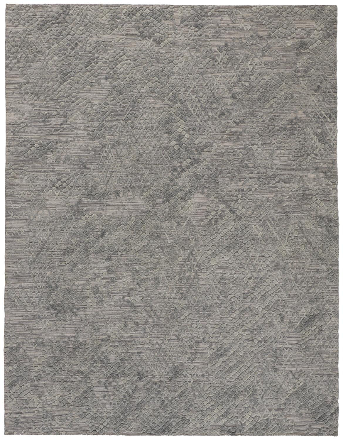 5' X 8' Gray Abstract Hand Woven Area Rug-513563-1