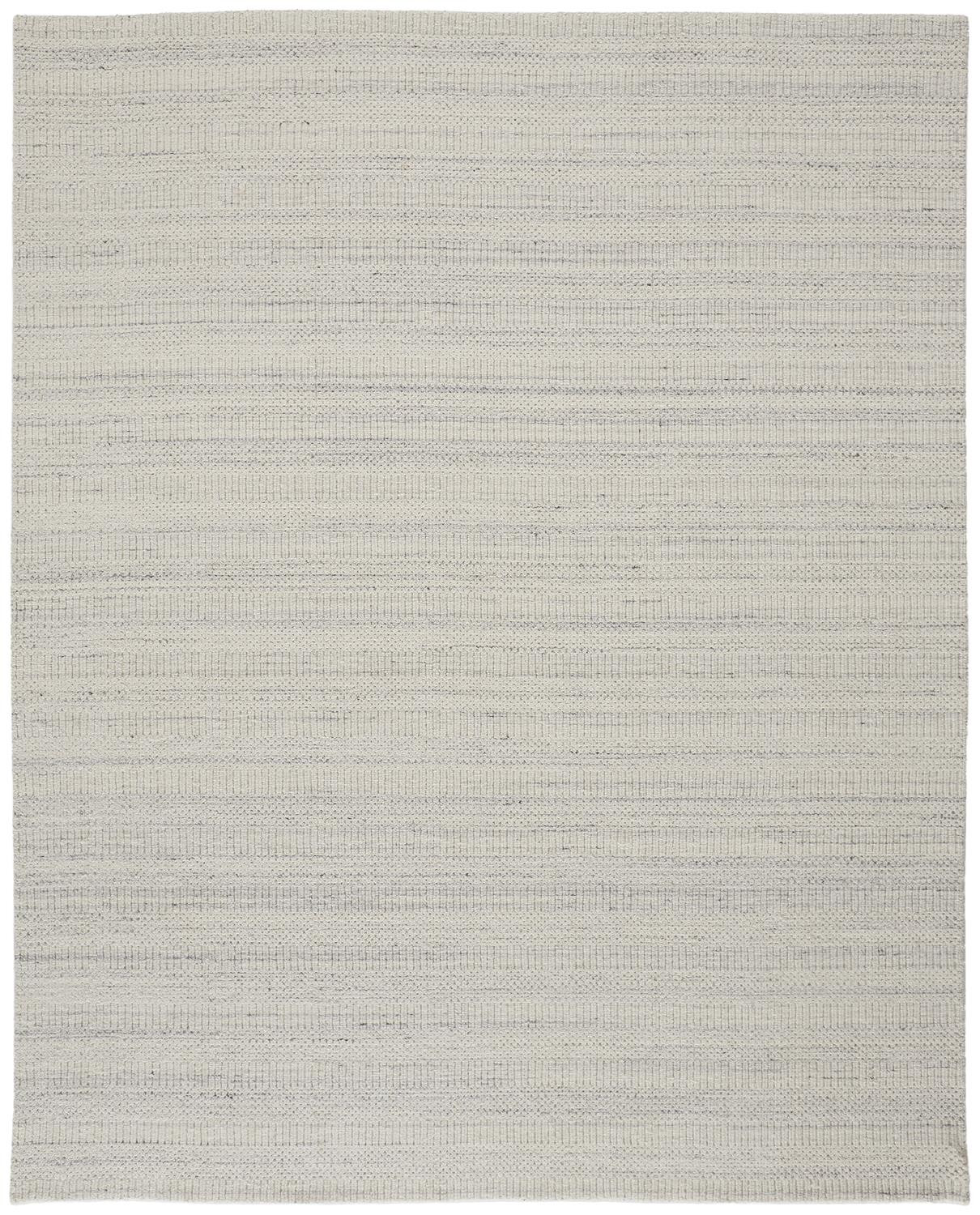 5' X 8' Ivory And Gray Wool Hand Woven Stain Resistant Area Rug-514057-1