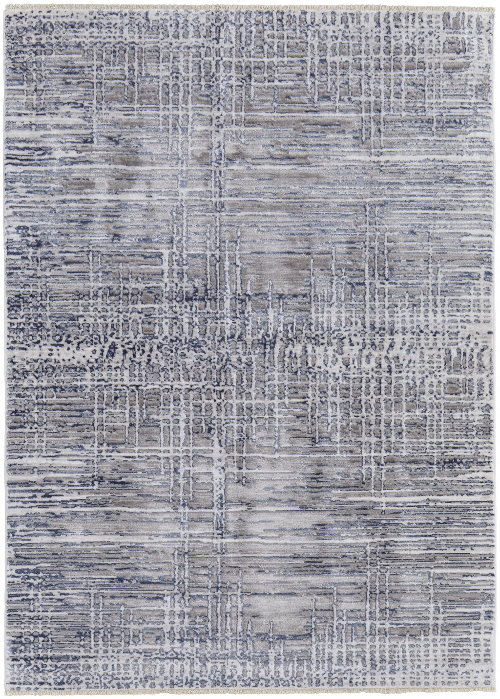 2' X 3' Gray And Blue Abstract Stain Resistant Area Rug-514081-1