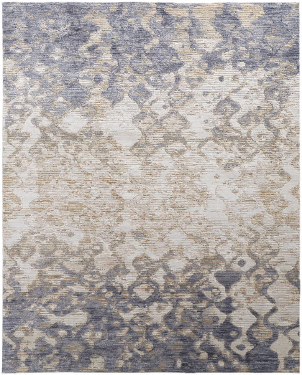 4" X 6" Tan Ivory And Blue Abstract Power Loom Distressed Area Rug