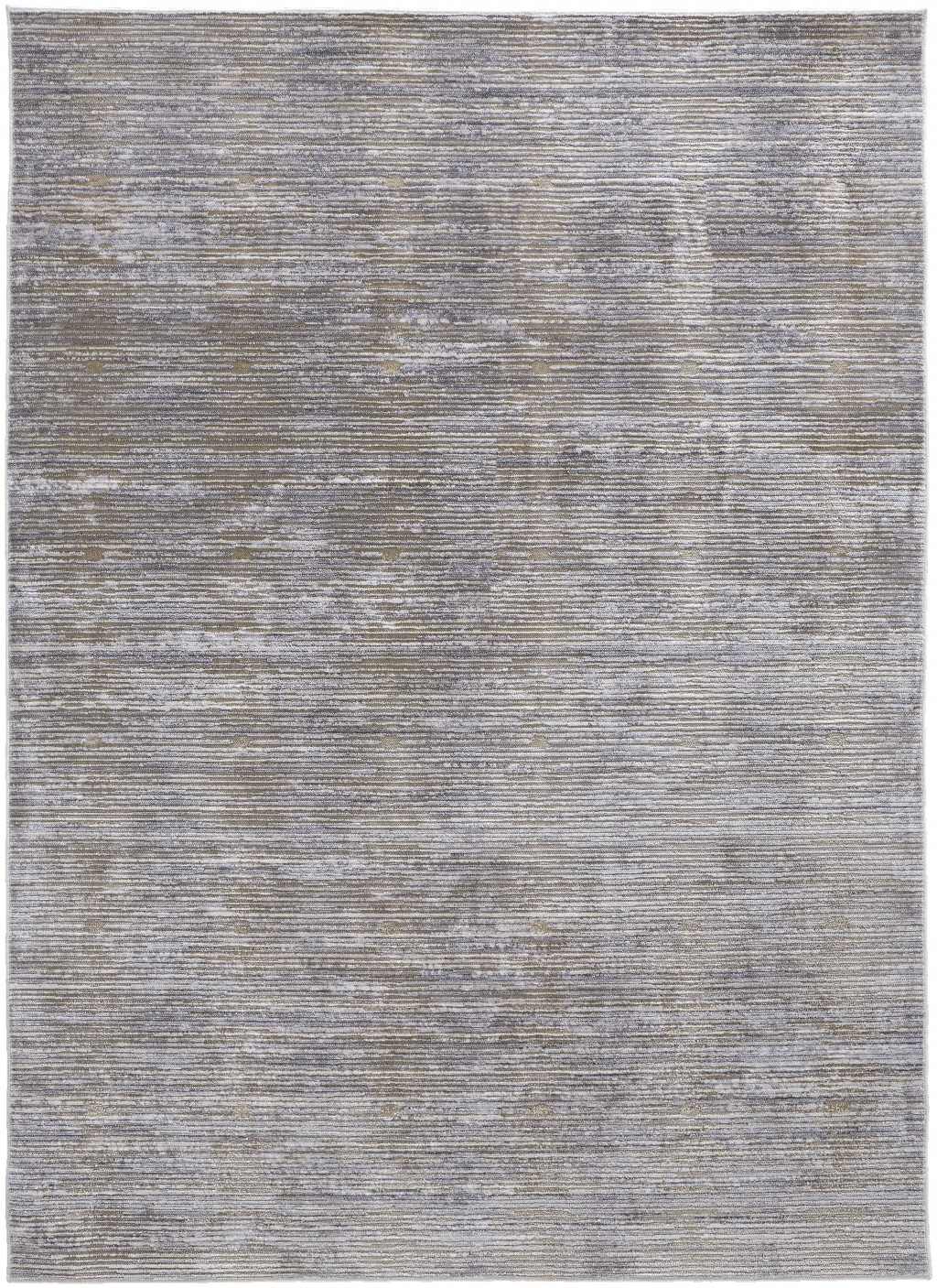 5' X 8' Taupe Silver And Tan Abstract Power Loom Area Rug-514195-1
