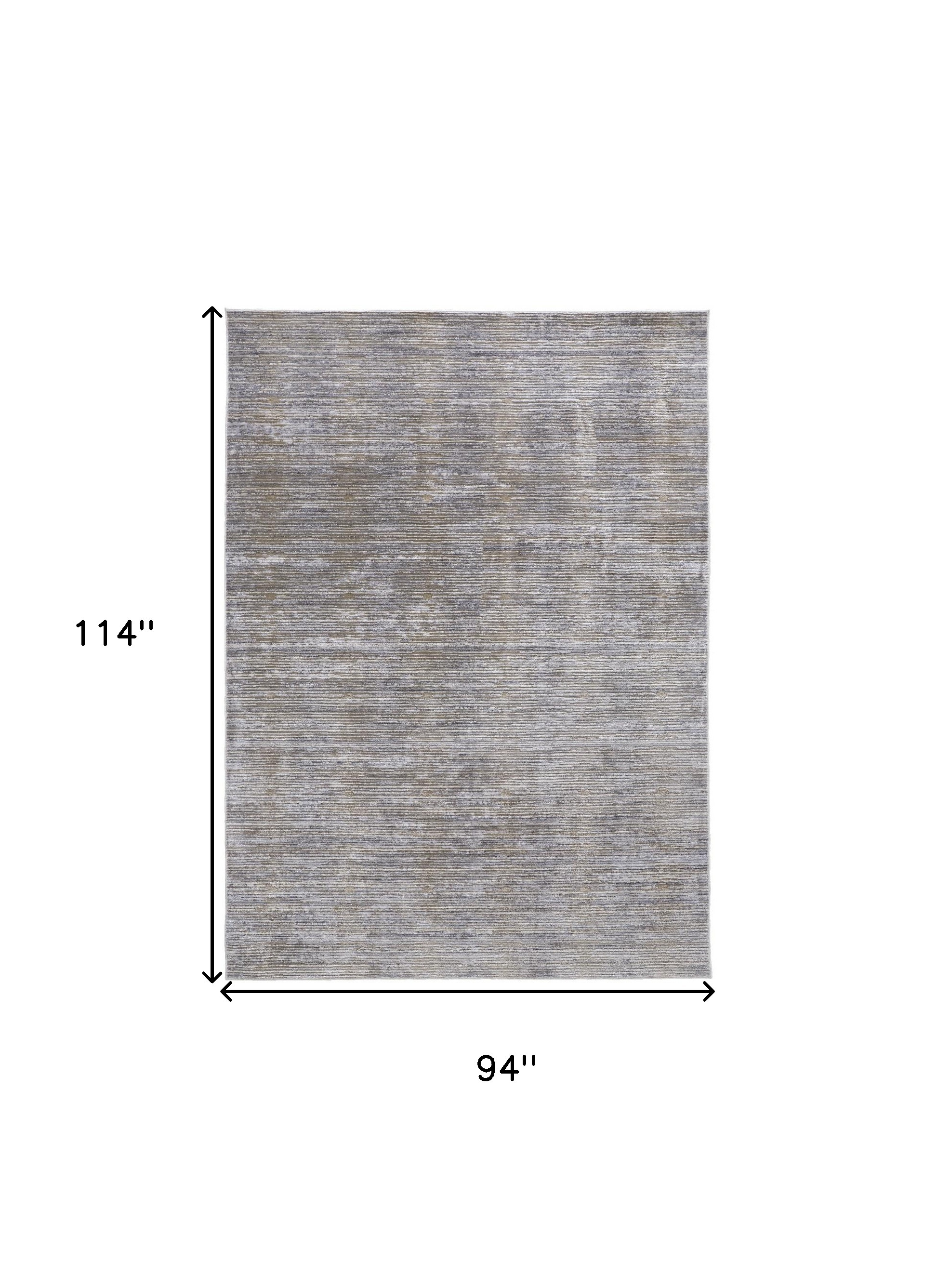 8" X 10" Taupe Silver and Tan Abstract Power Loom Non Skid Area Rug