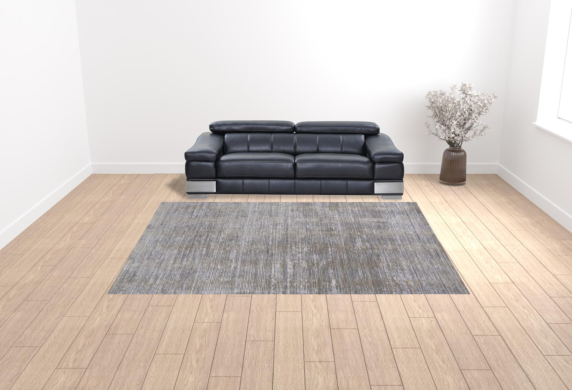 10" X 13" Taupe Silver And Tan Abstract Power Loom Area Rug