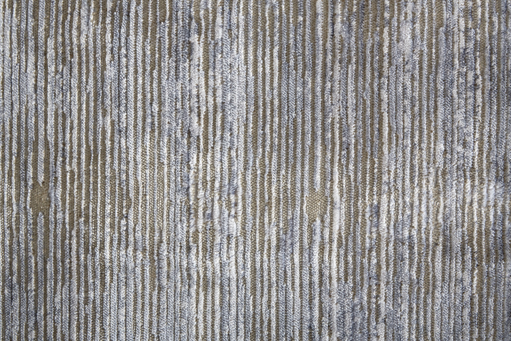 12" Taupe Silver And Tan Abstract Power Loom Runner Rug