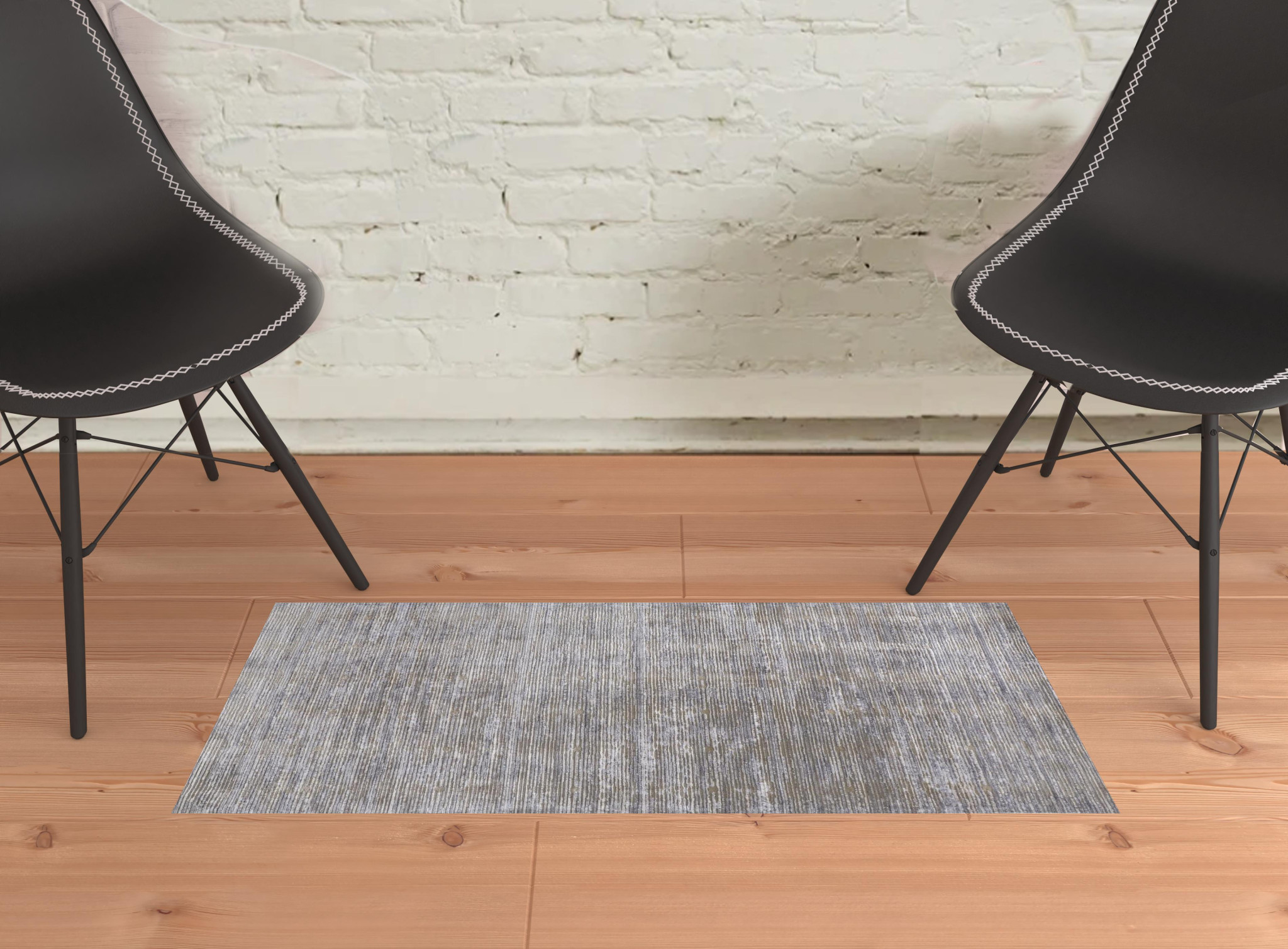 2" X 3" Taupe Silver And Tan Abstract Power Loom Area Rug