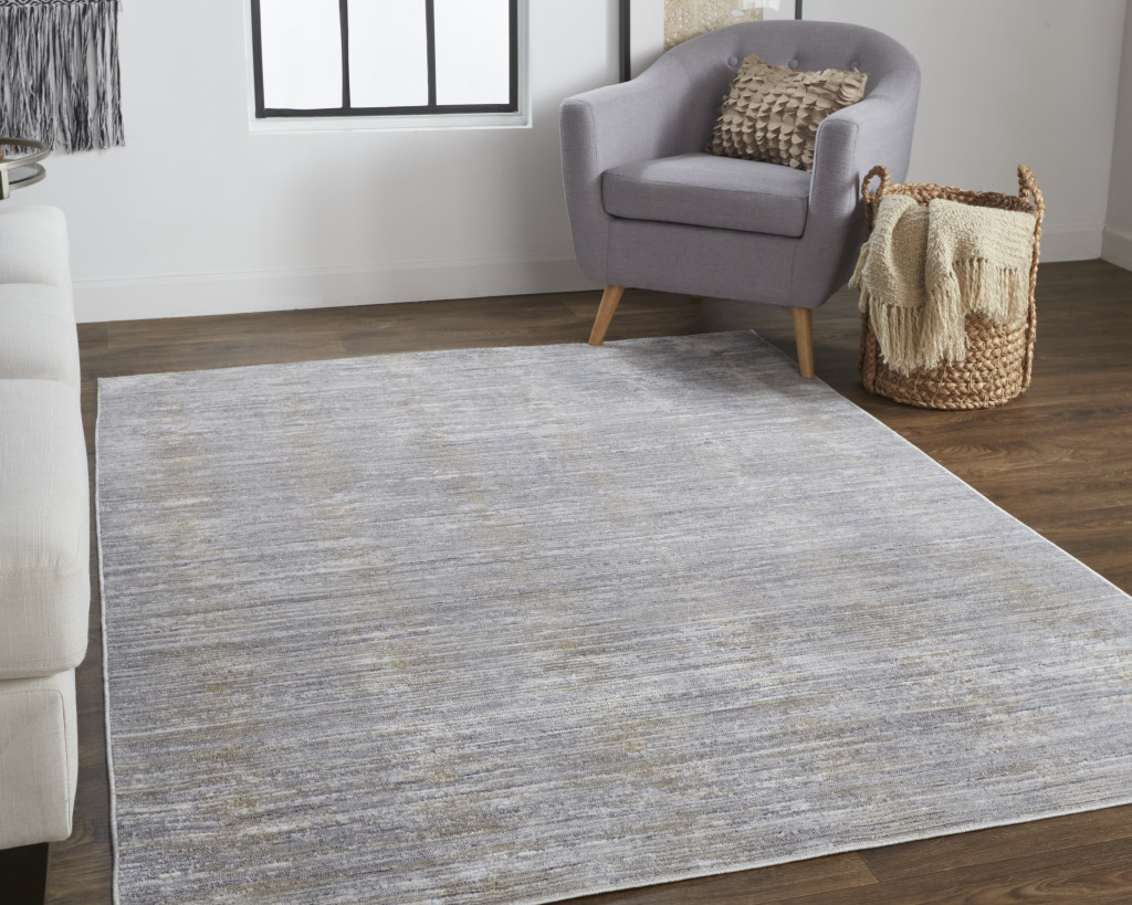 2" X 3" Taupe Silver And Tan Abstract Power Loom Area Rug