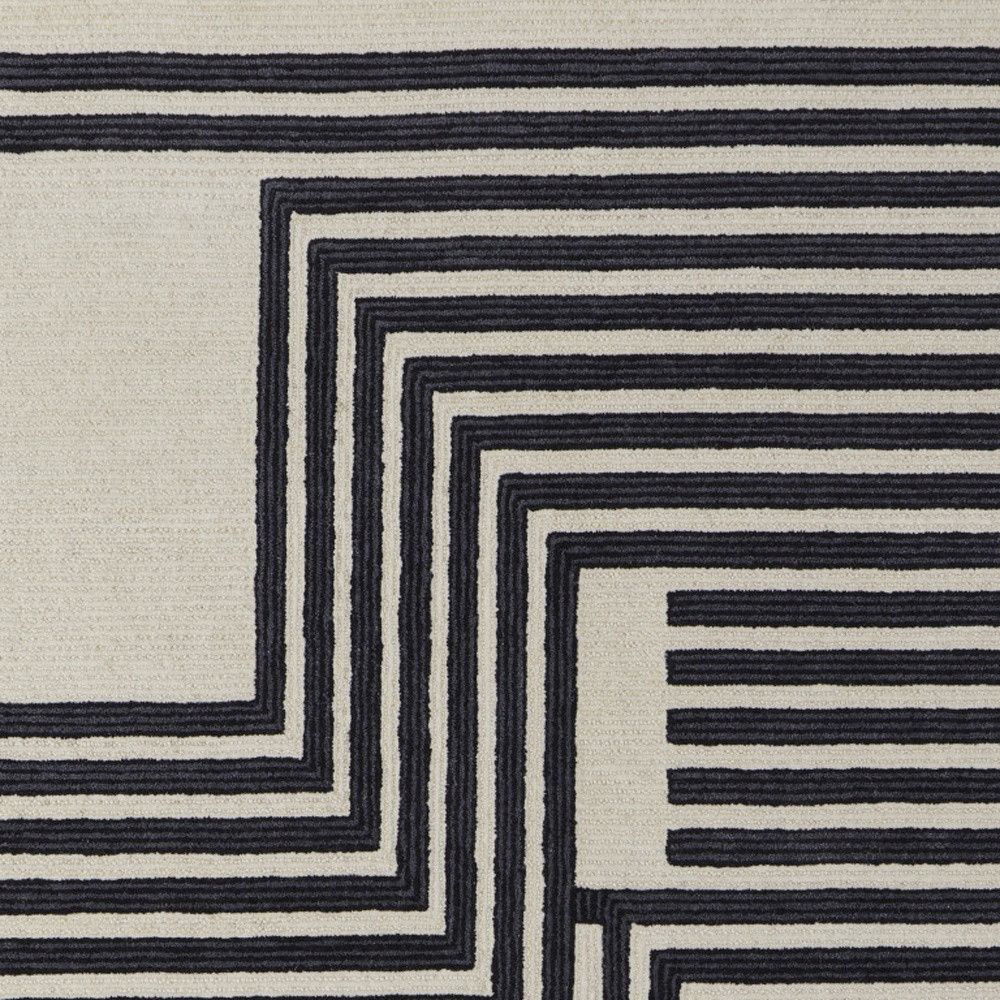 8" X 10" Gray and Black Wool Abstract Hand Tufted Area Rug