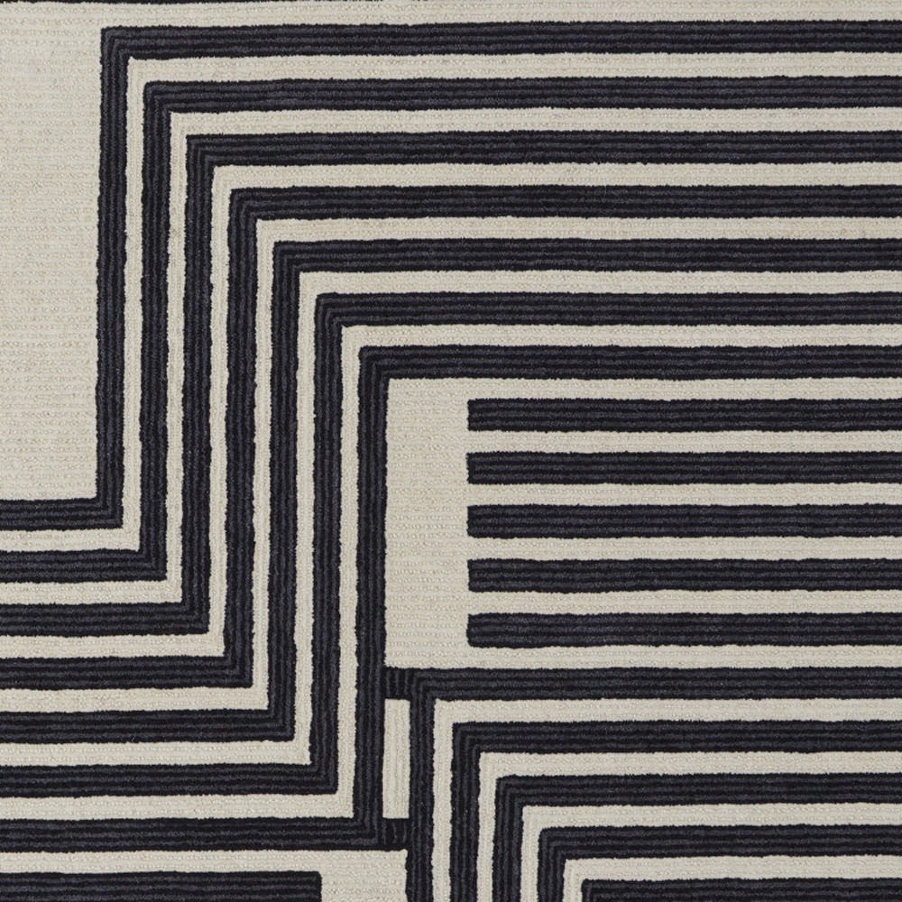 9" X 12" Gray and Black Wool Abstract Hand Tufted Area Rug