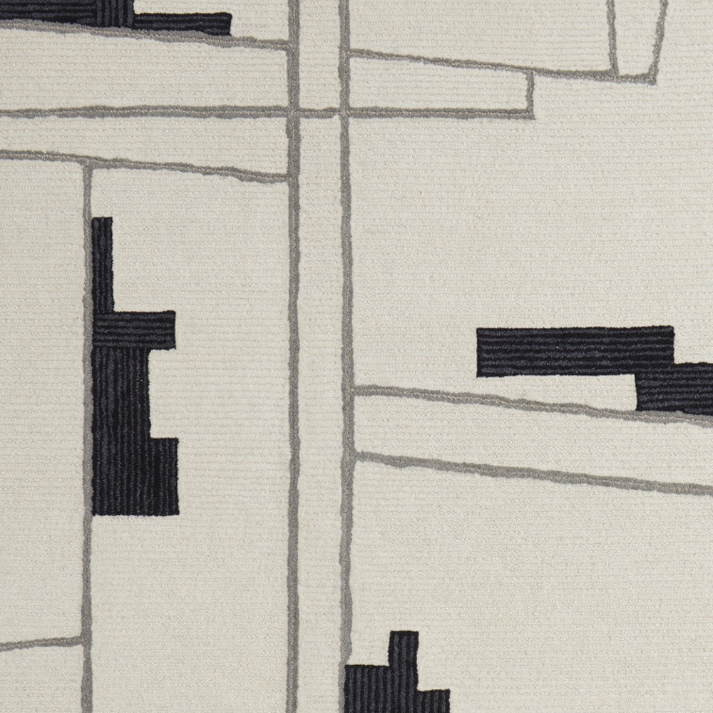 8" X 10" Gray and Ivory Wool Abstract Hand Tufted Area Rug