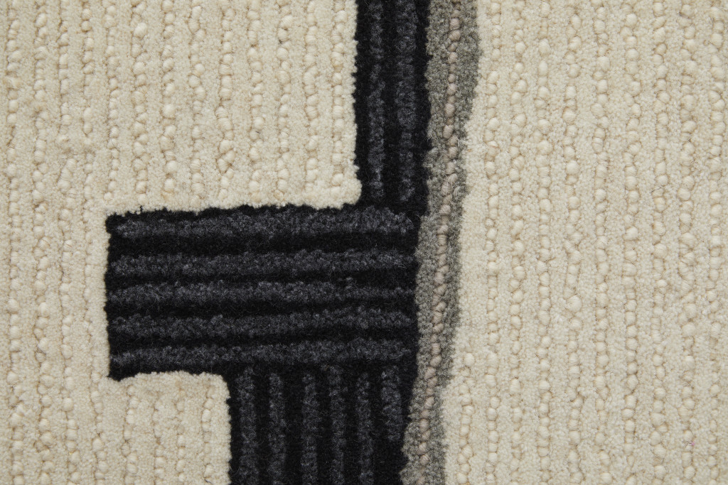2" X 3" Gray and Ivory Wool Abstract Hand Tufted Area Rug