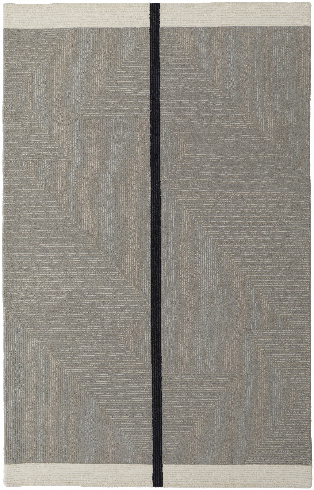 4" X 6" Black and Gray Wool Abstract Geometric Hand Tufted Area Rug