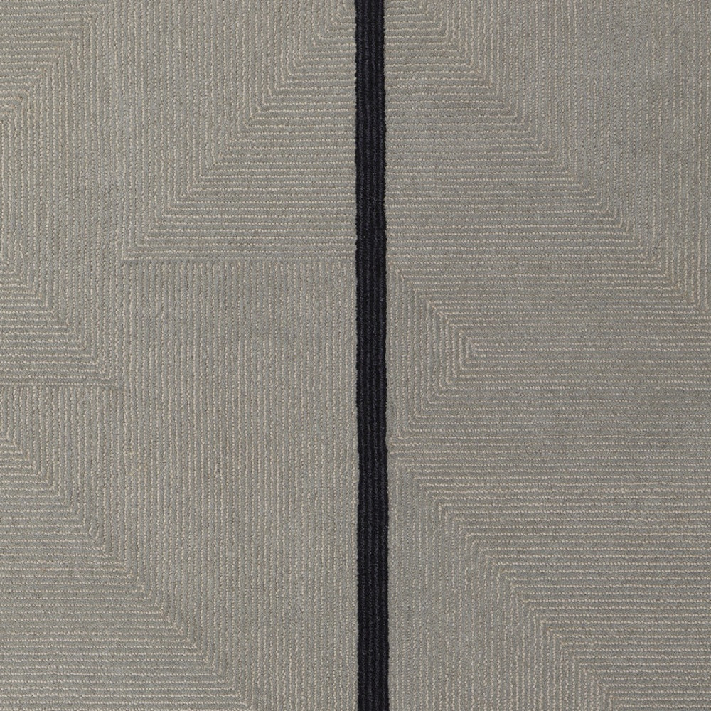 5" X 8" Brown and Black Abstract Geometric Hand Tufted Area Rug