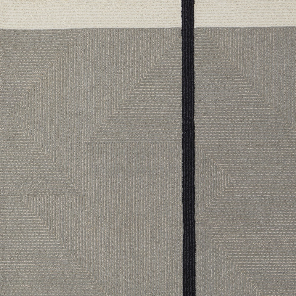 5" X 8" Brown and Black Abstract Geometric Hand Tufted Area Rug