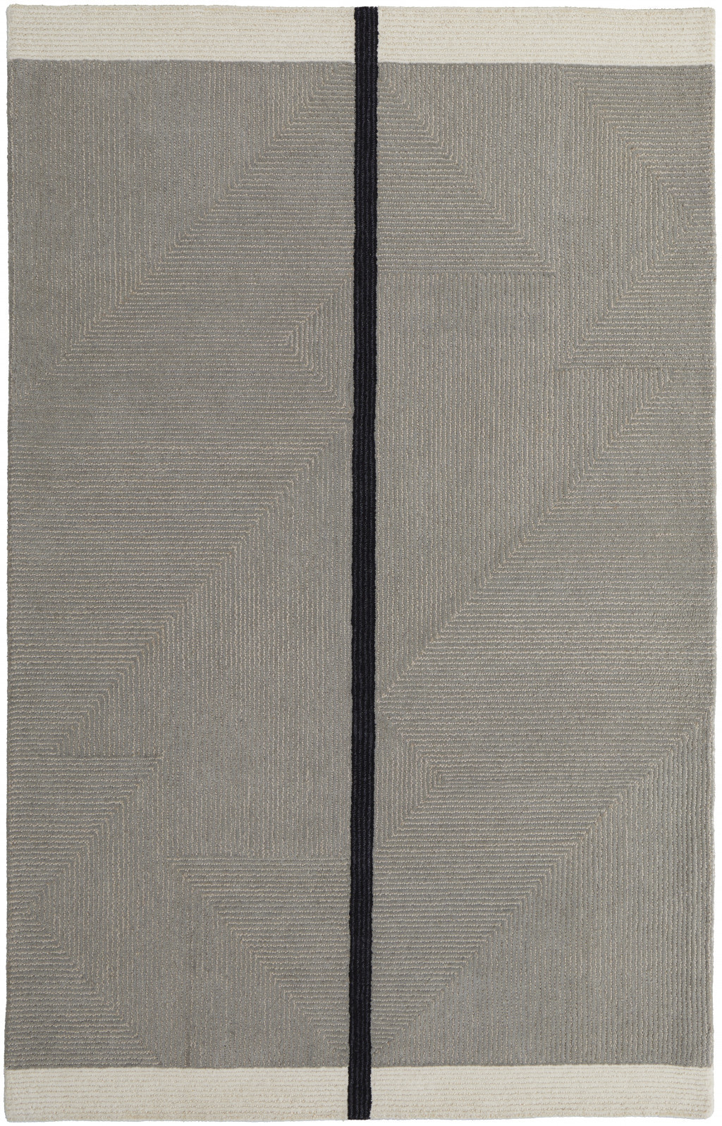 5" X 8" Brown and Black Abstract Geometric Hand Tufted Area Rug