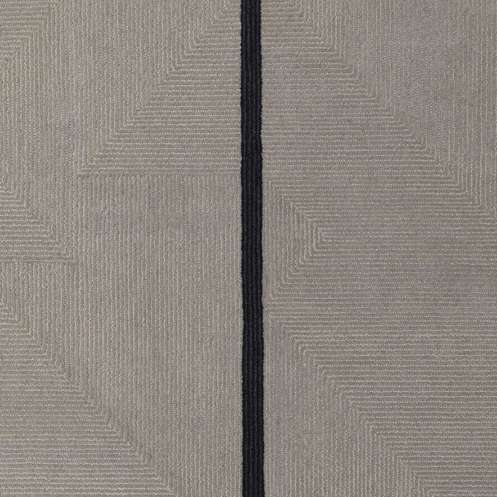 9" X 12" Black and Gray Wool Abstract Geometric Hand Tufted Area Rug