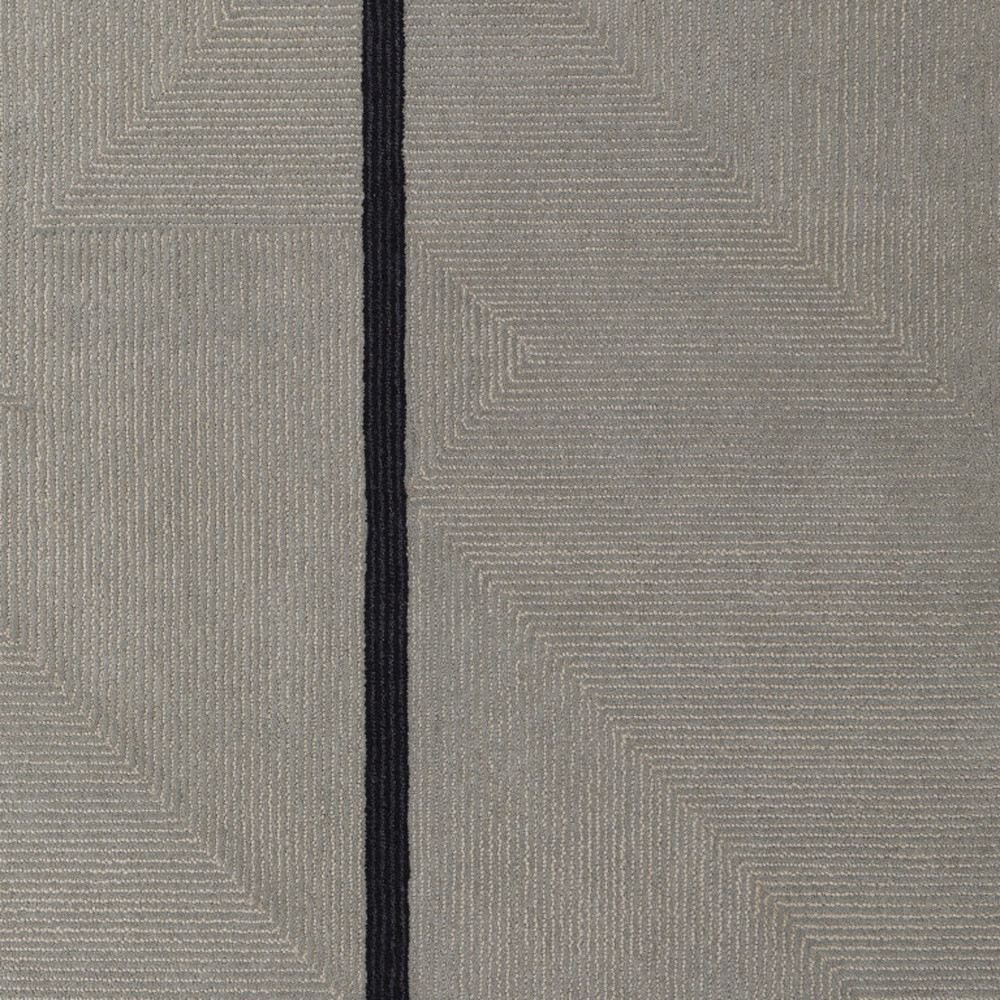 2" X 3" Brown and Black Abstract Geometric Hand Tufted Area Rug