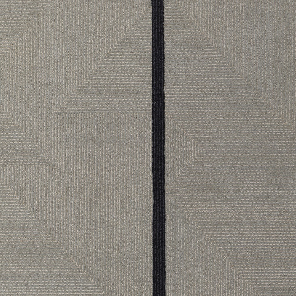2" X 3" Brown and Black Abstract Geometric Hand Tufted Area Rug