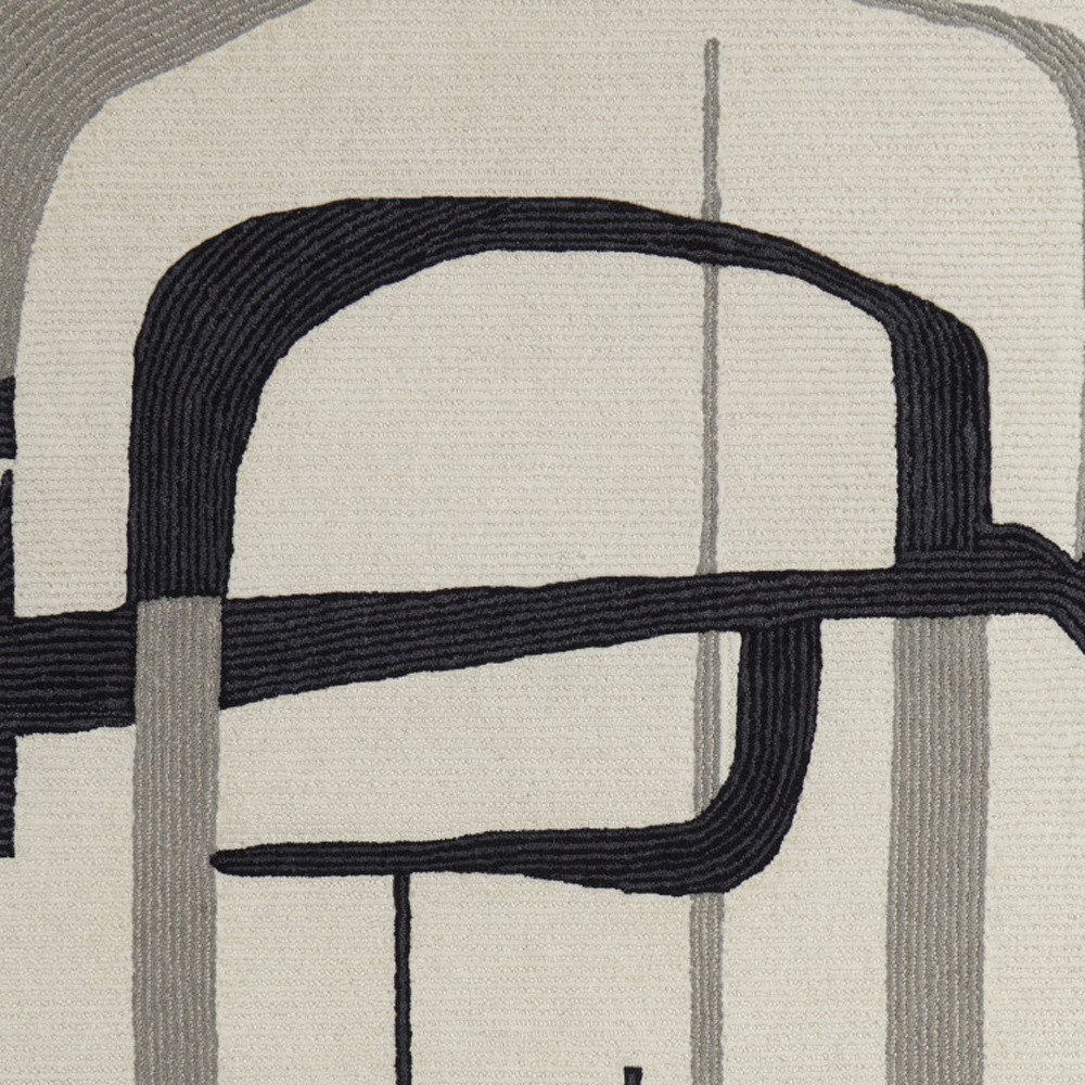 2" X 3" Gray and Ivory Wool Abstract Hand Tufted Area Rug