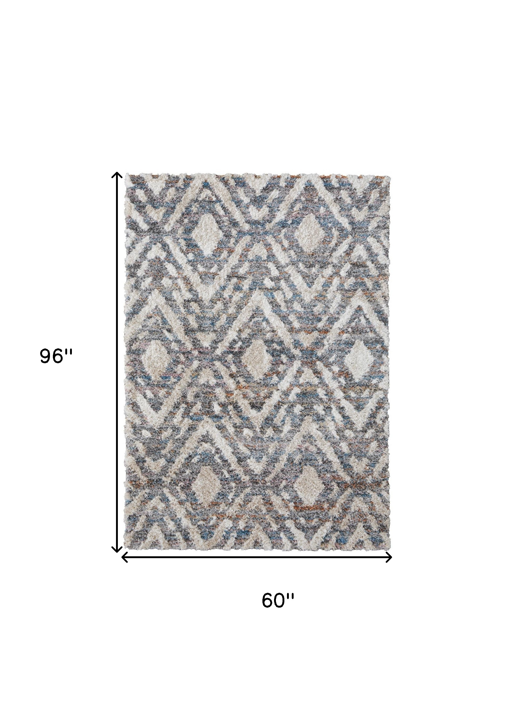 5" X 8" Ivory Gray And Taupe Geometric Power Loom Stain Resistant Area Rug