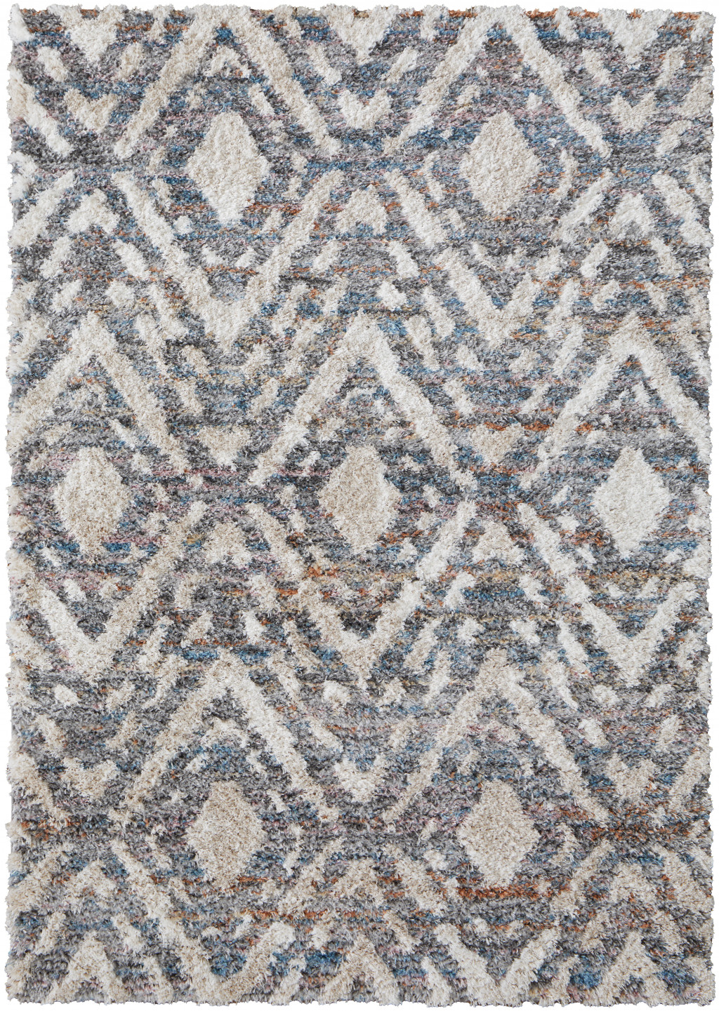 2" X 3" Ivory Gray And Taupe Geometric Power Loom Stain Resistant Area Rug
