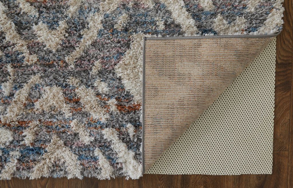 2" X 3" Ivory Gray And Taupe Geometric Power Loom Stain Resistant Area Rug