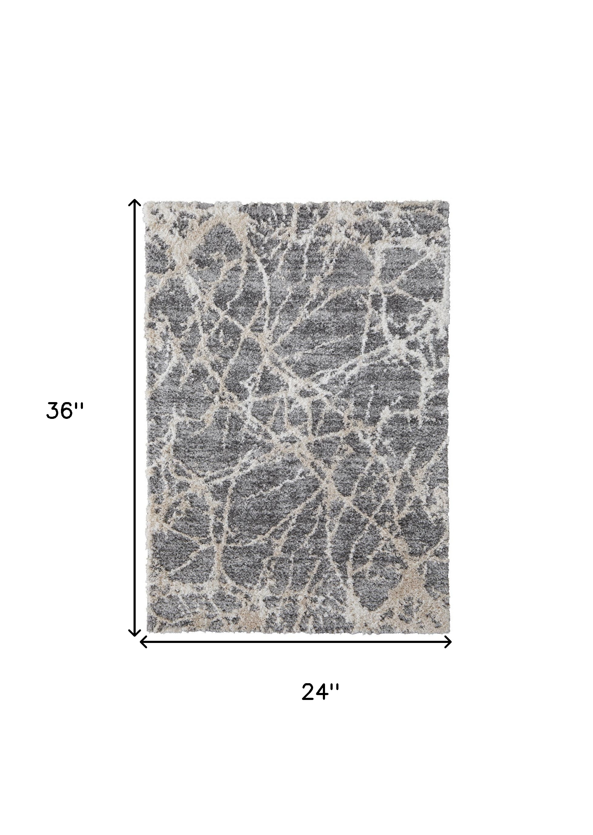 2" X 3" Gray And Ivory Abstract Power Loom Stain Resistant Area Rug