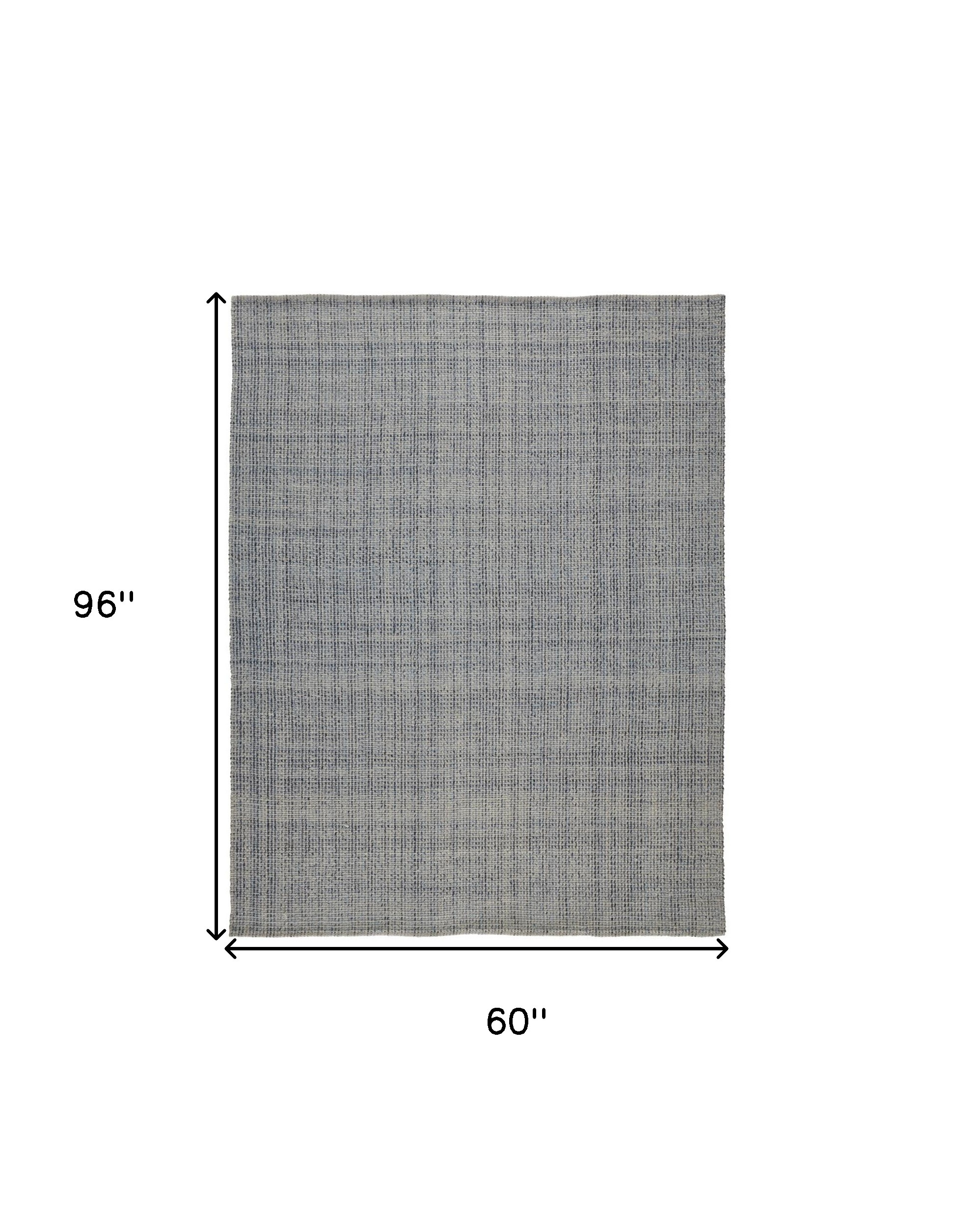 5" X 8" Gray Ivory And Blue Hand Woven Area Rug