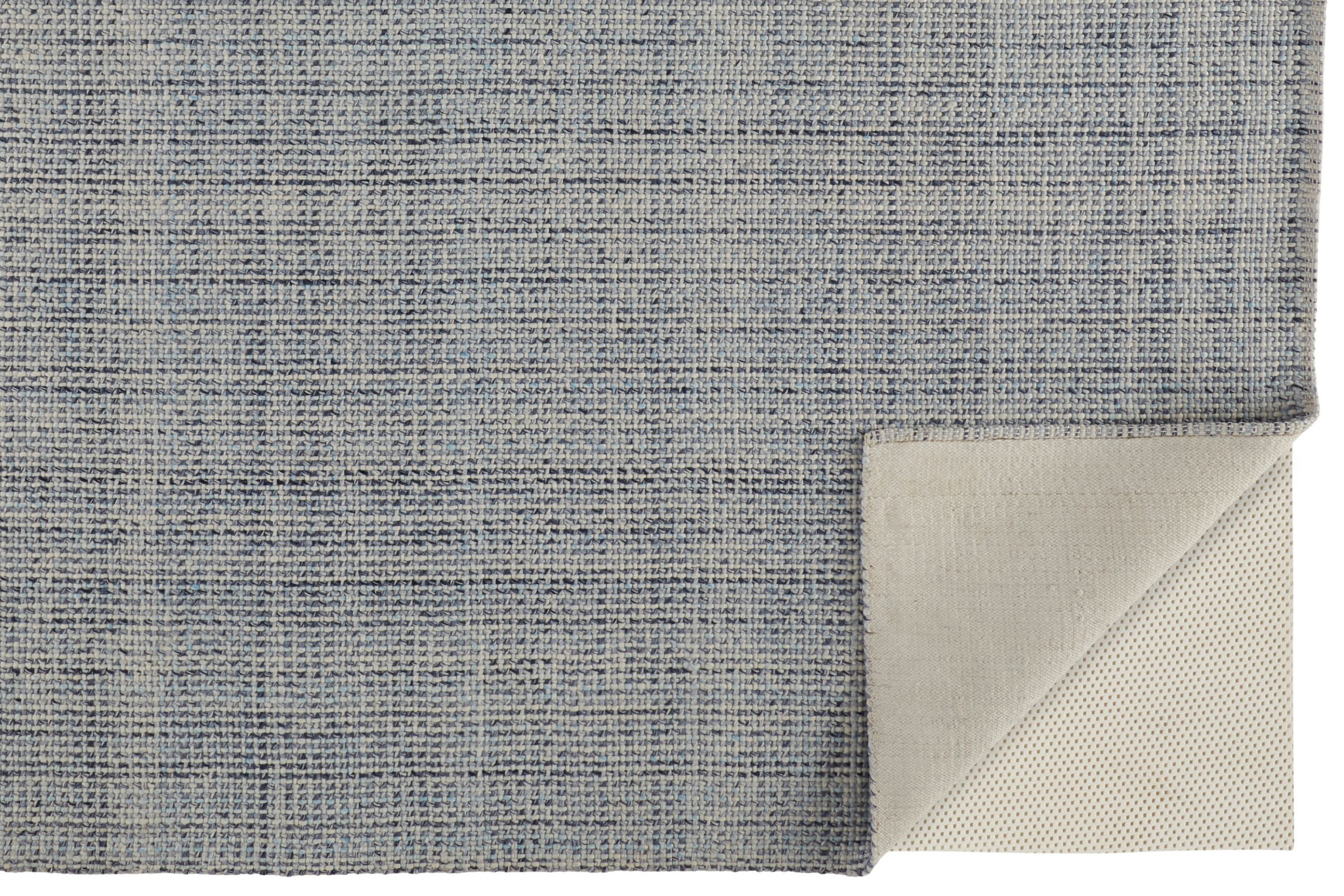 5" X 8" Gray Ivory And Blue Hand Woven Area Rug