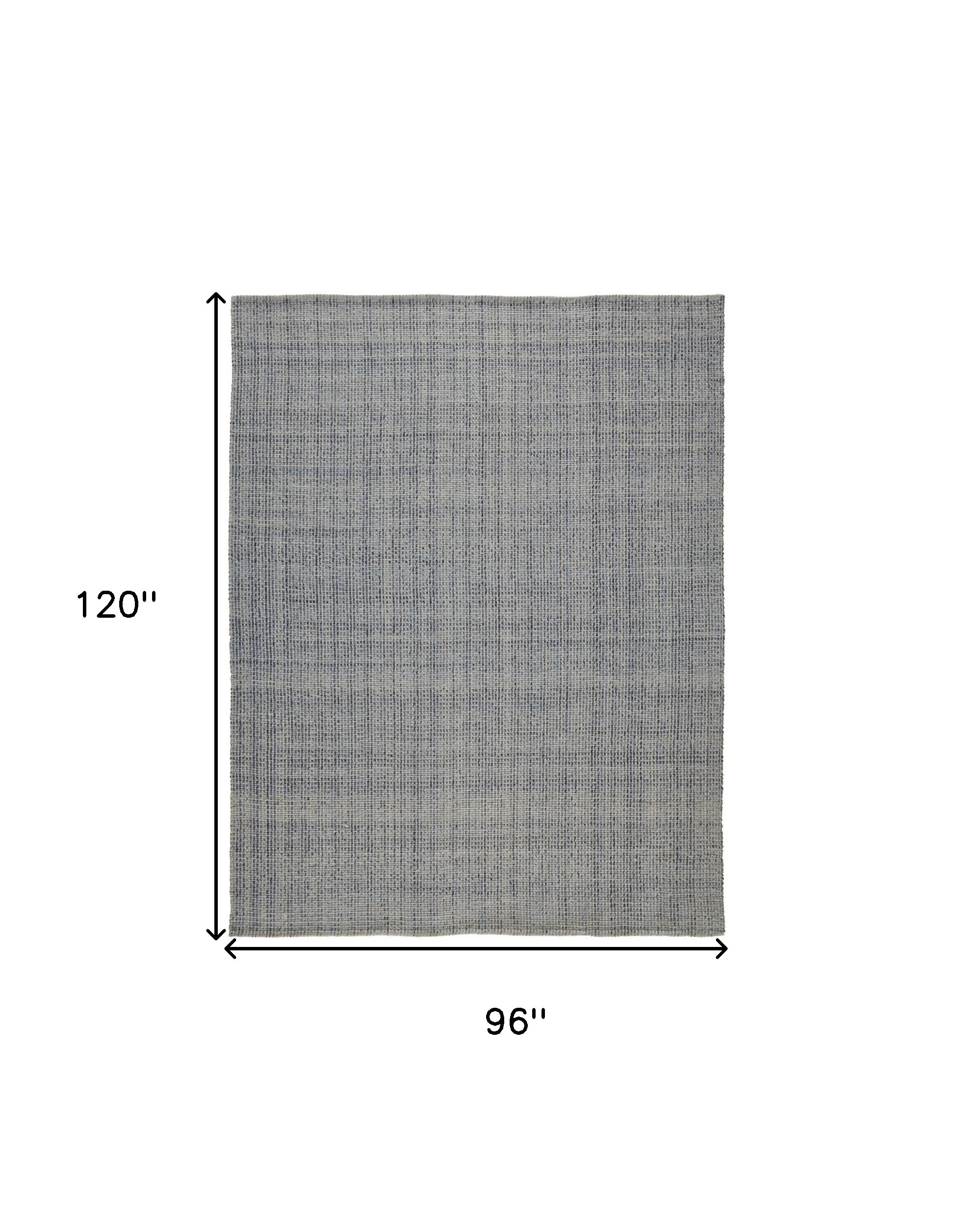 8" X 10" Gray Ivory And Blue Hand Woven Area Rug