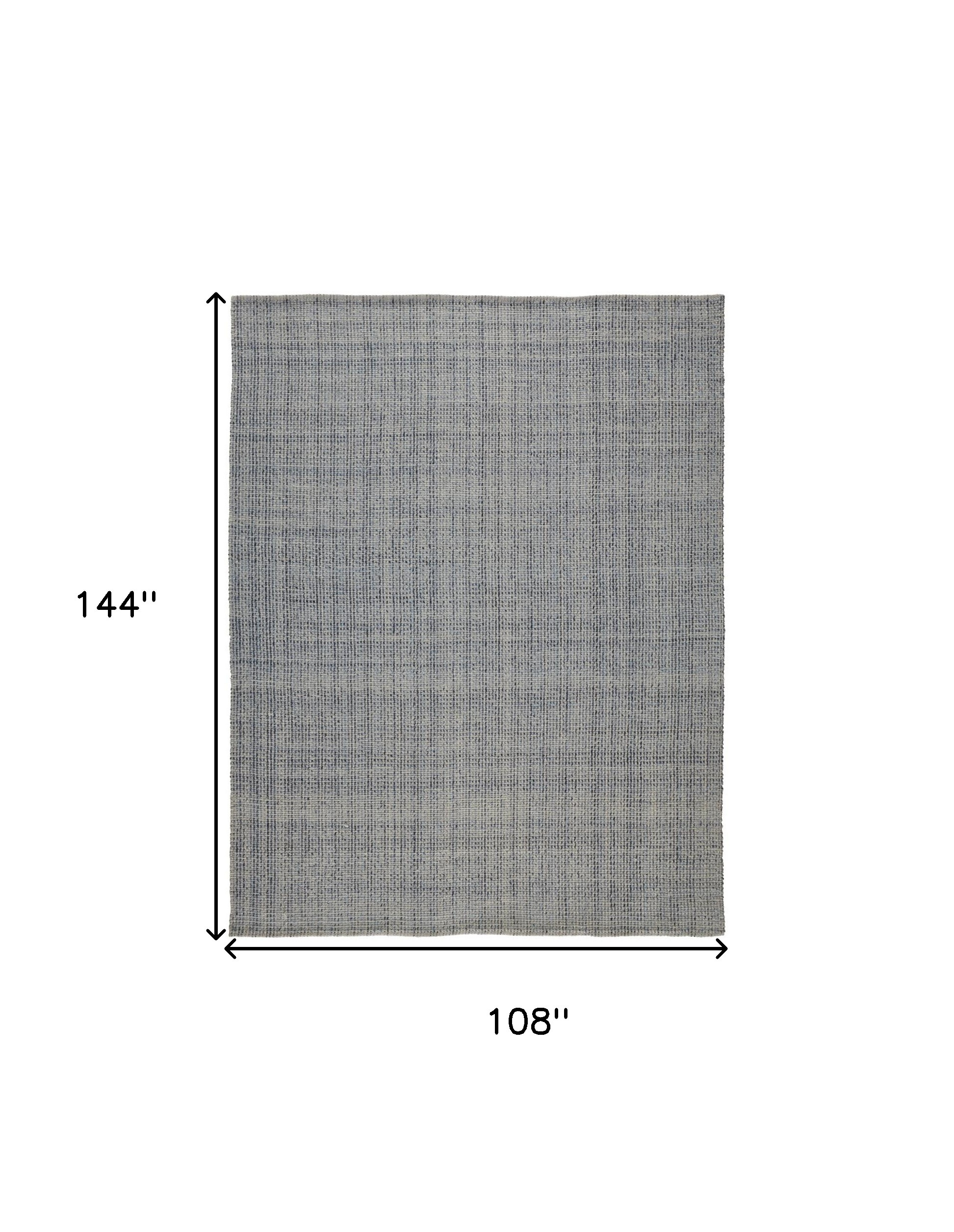 9" X 12" Tan and Blue Hand Woven Area Rug