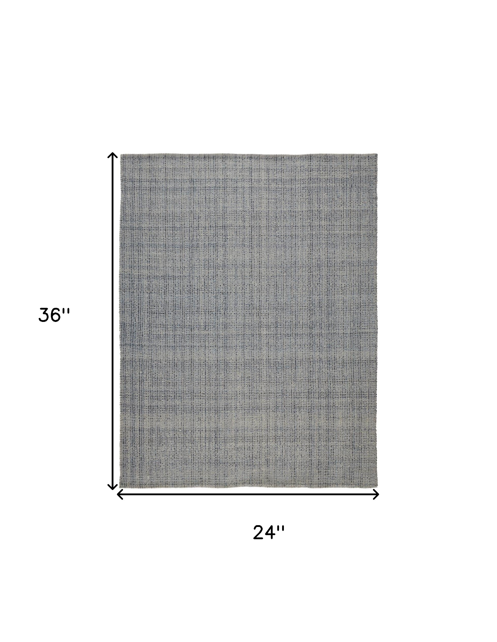 2" X 3" Gray Ivory And Blue Hand Woven Area Rug