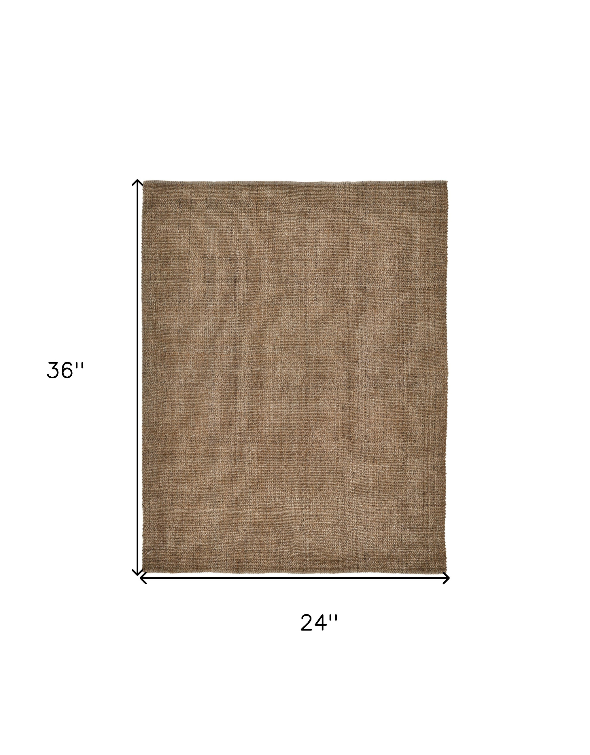 2" X 3" Brown Hand Woven Area Rug