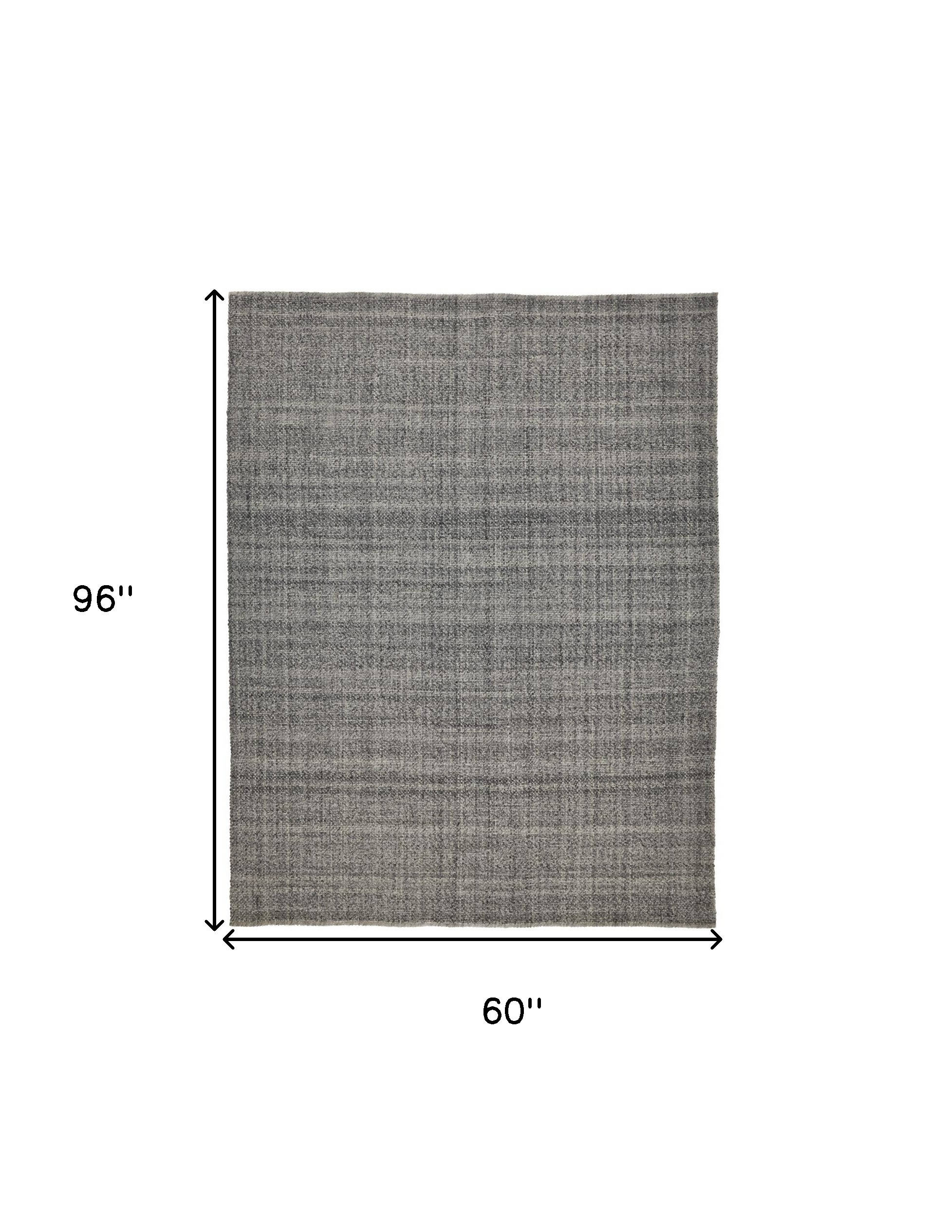 5" X 8" Gray And Ivory Hand Woven Area Rug