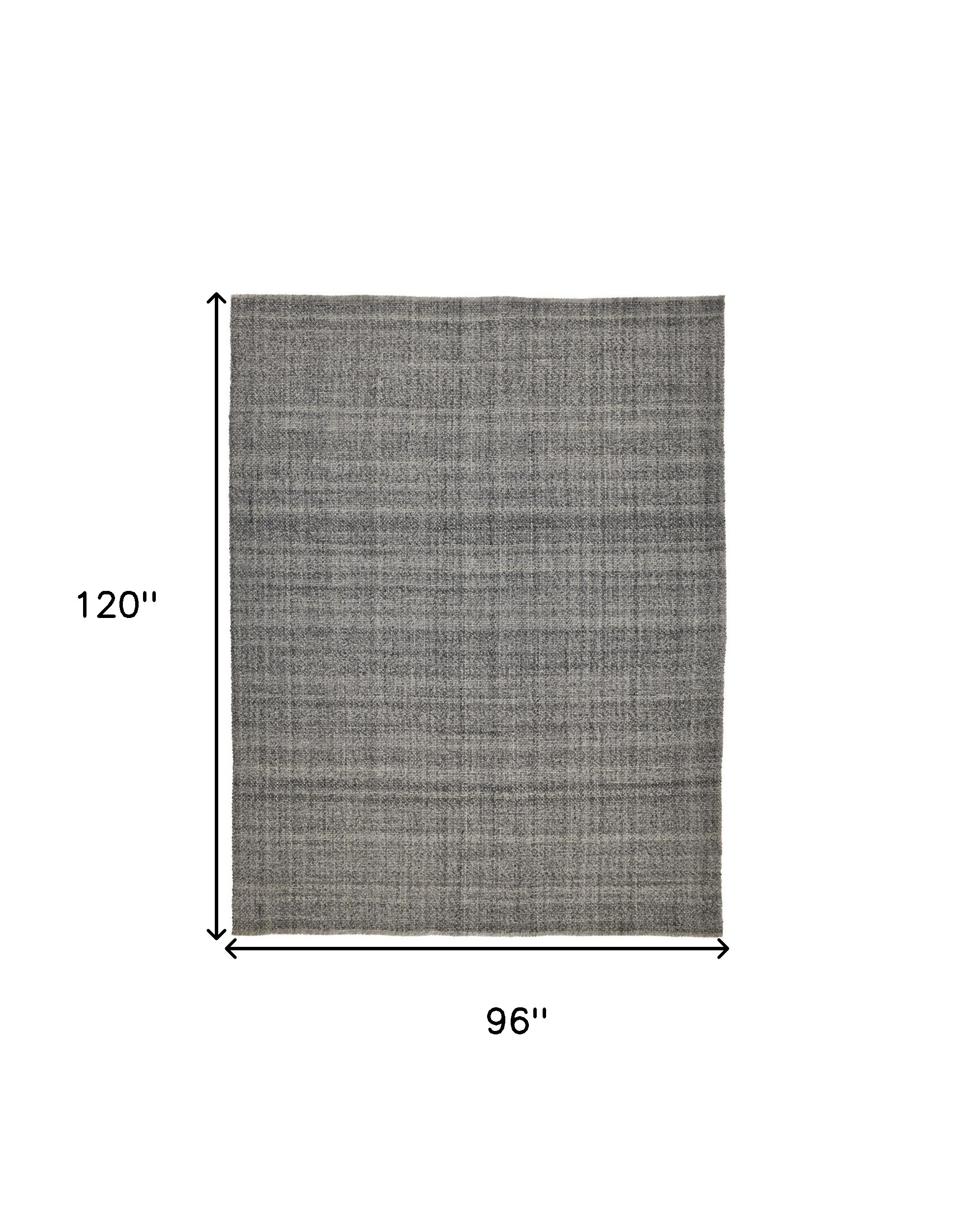 8" X 10" Gray And Ivory Hand Woven Area Rug