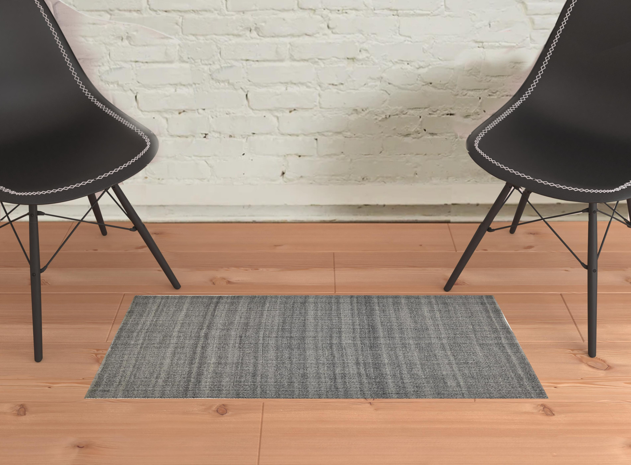 2 X 3 gray And Ivory Hand Woven Area Rug