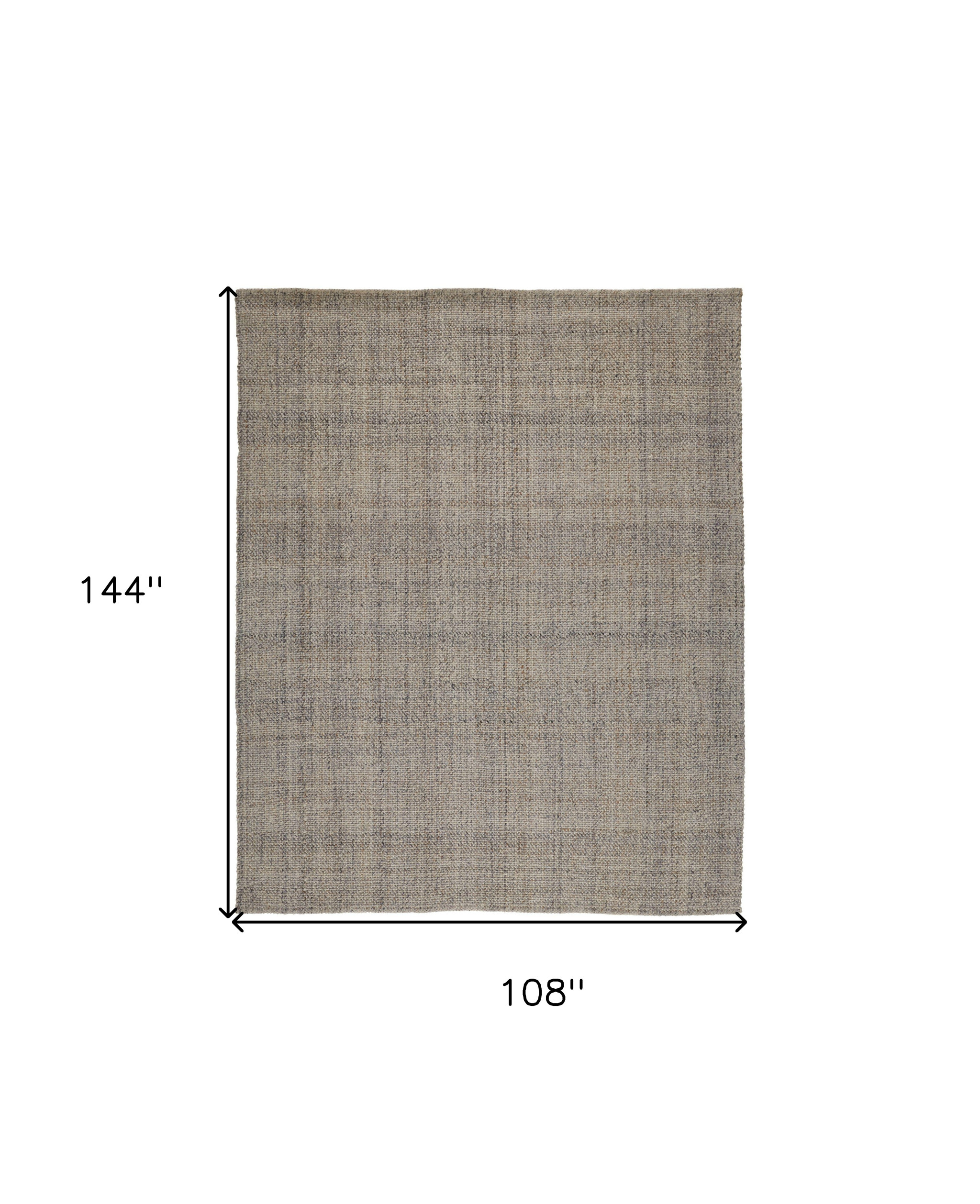 9" X 12" Beige and Gray Hand Woven Area Rug