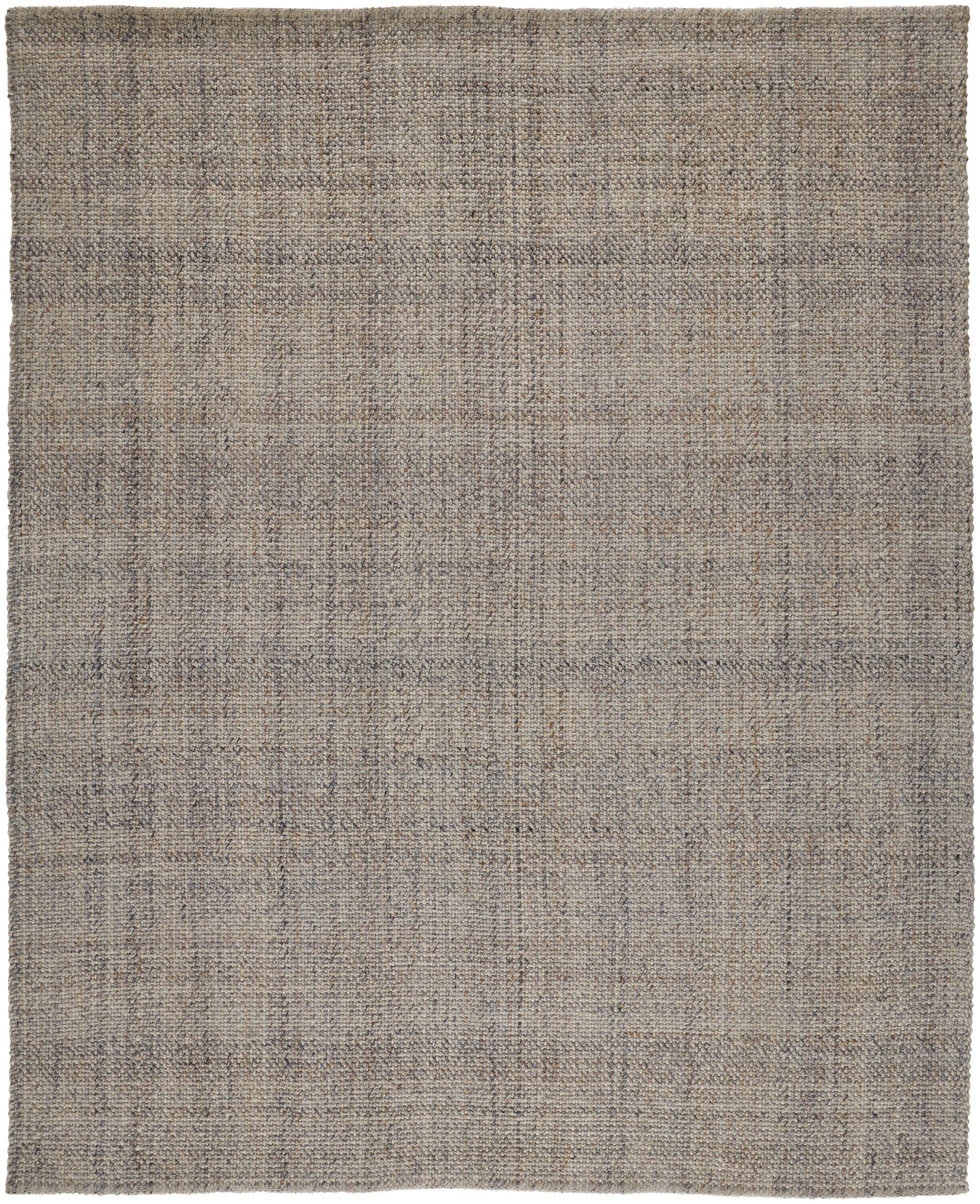 10" X 14" Beige and Gray Hand Woven Area Rug