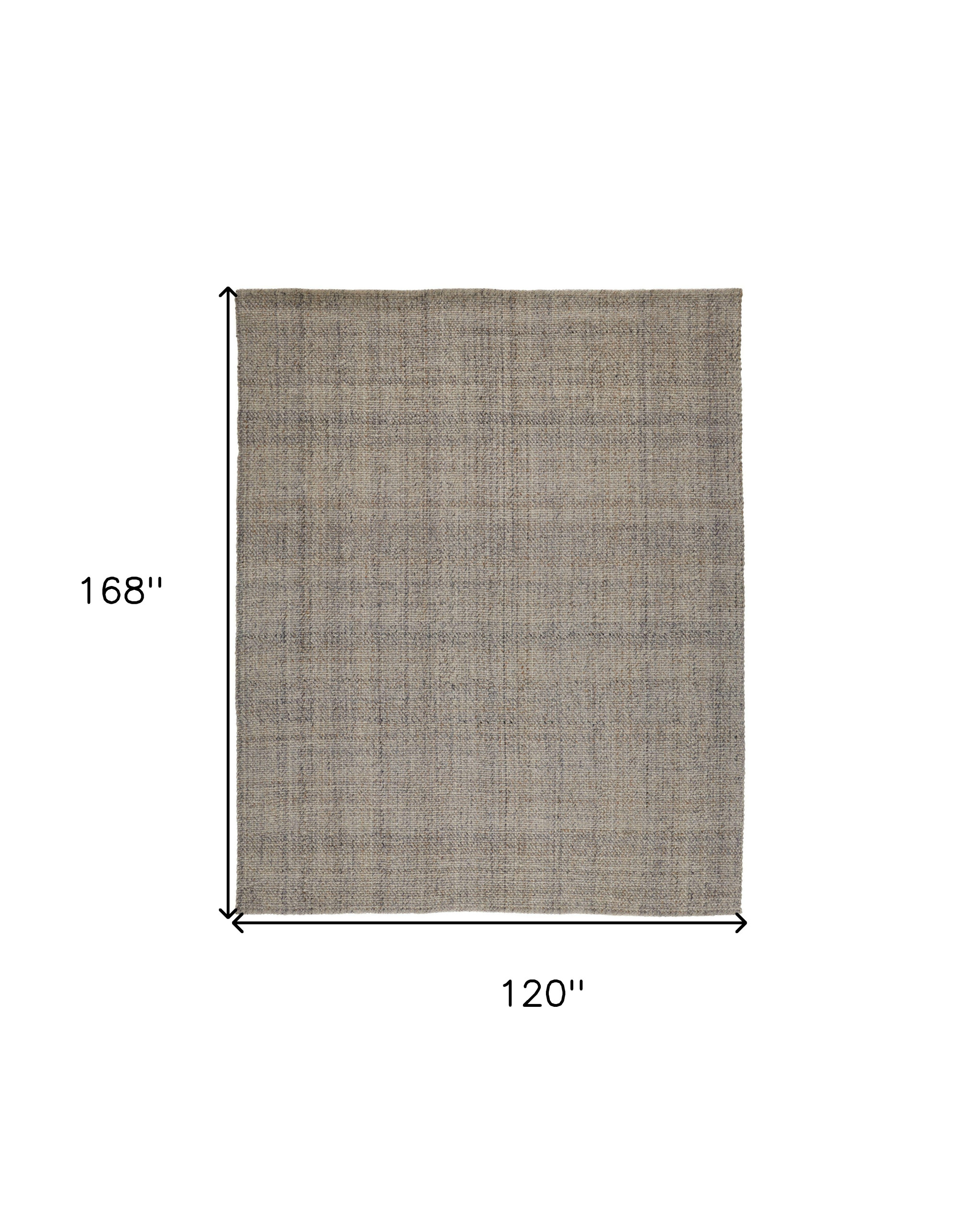 10" X 14" Beige and Gray Hand Woven Area Rug