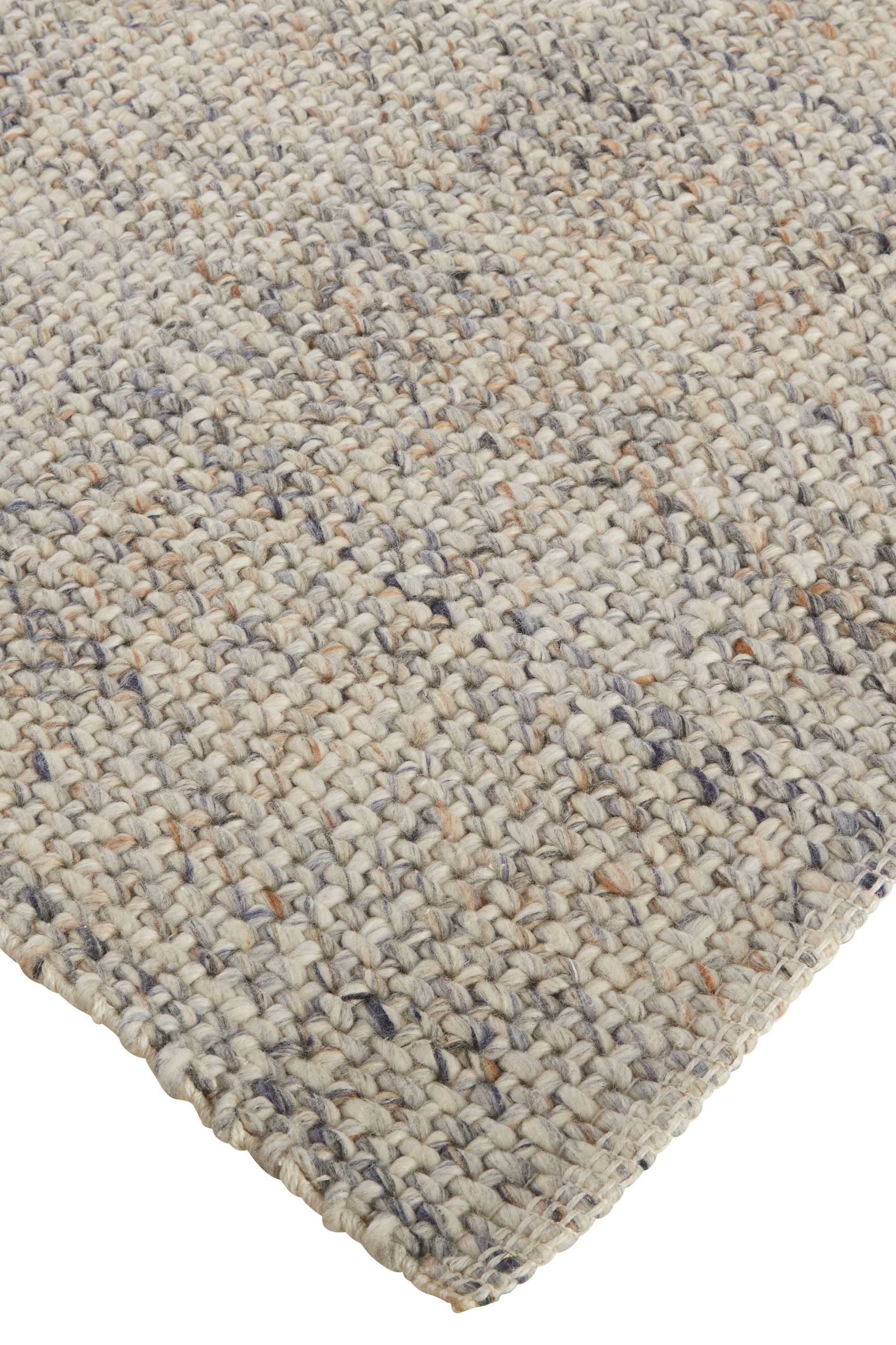 10" X 14" Beige and Gray Hand Woven Area Rug