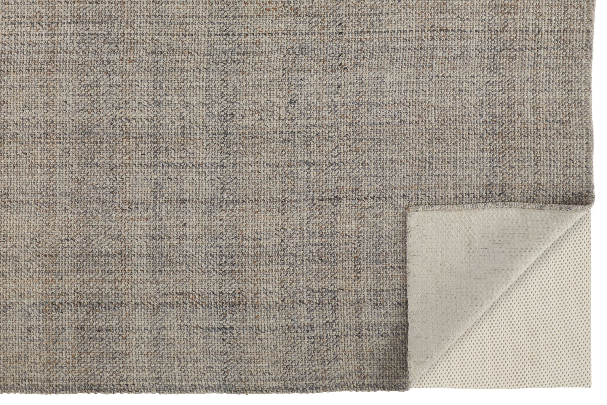 10" X 14" Beige and Gray Hand Woven Area Rug